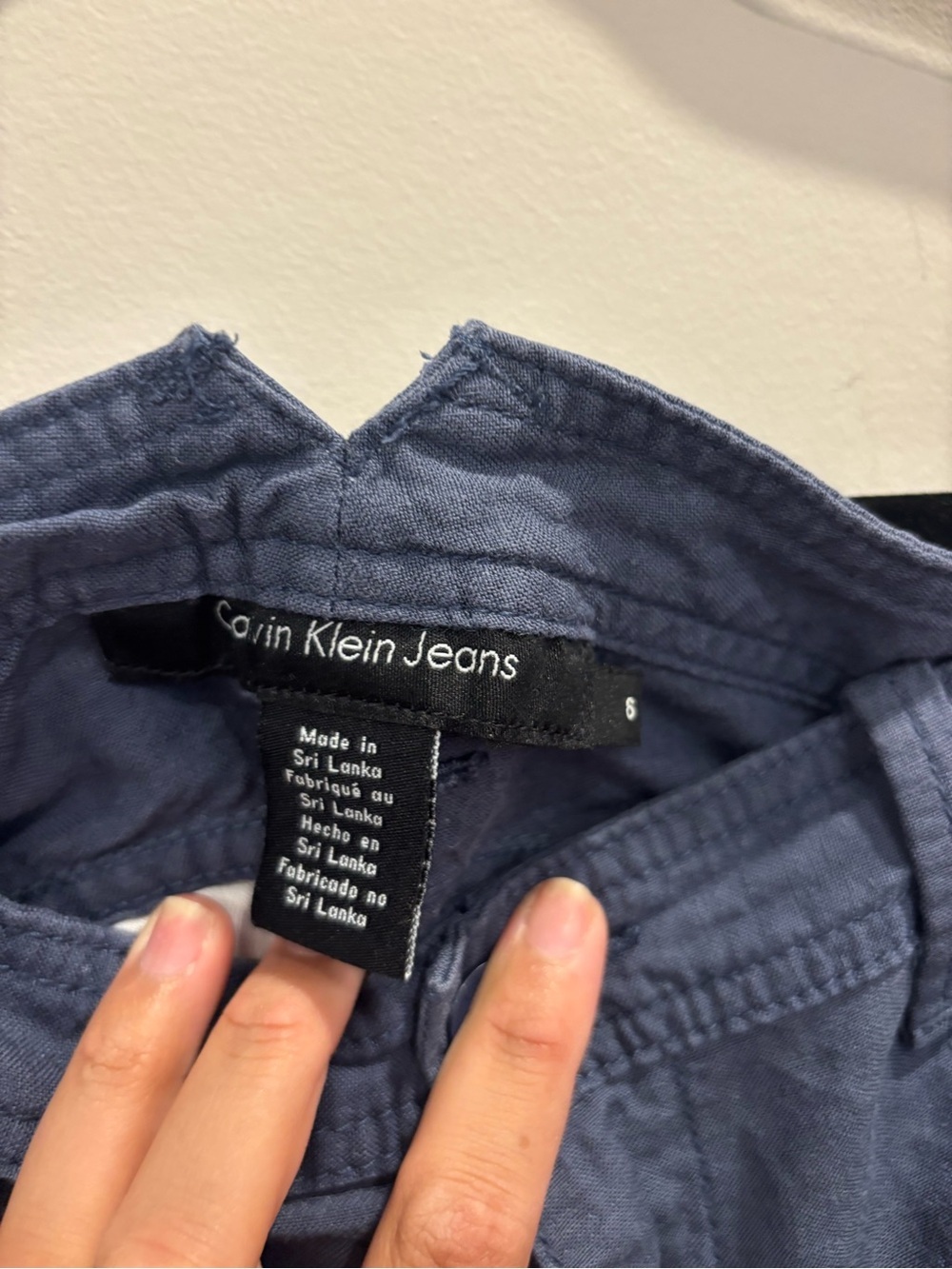 Calvin Klein Slate Blue Linen Blend Shorts Womens Casual Summer - Picture 5 of 7